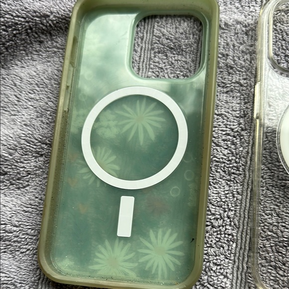 I phone 14 pro Floral Green and Clear Phone Case and Purple Case set - Picture 5 of 7